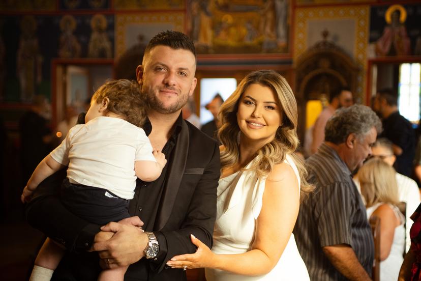 Christening portrait of a family